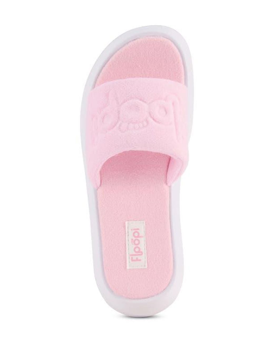 FLOOPI Pink Terry Platform Slide Sandal