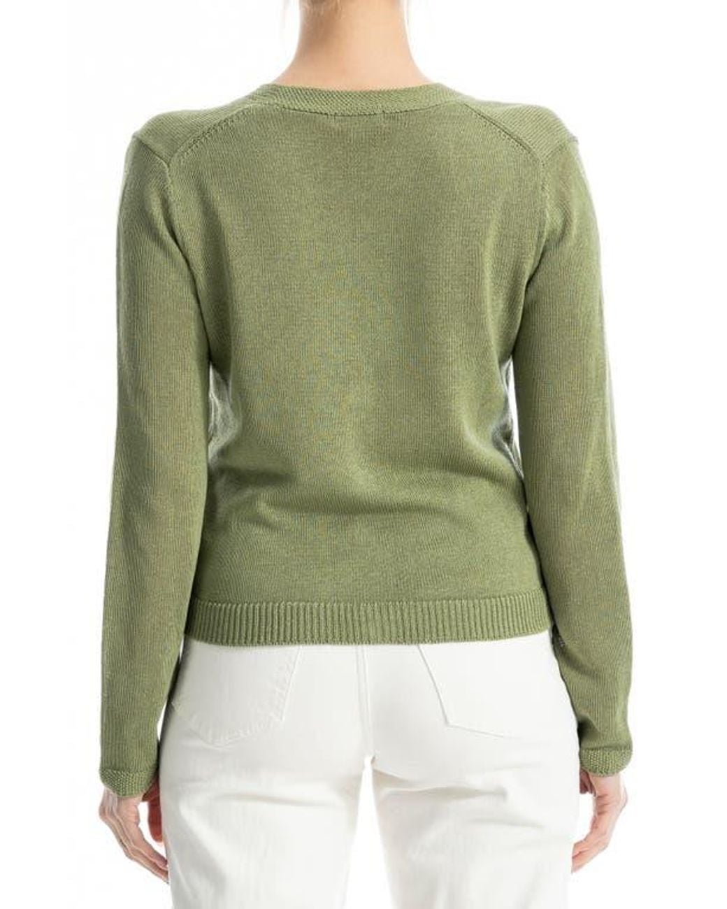 Max Studio Green V-Neck Cardigan