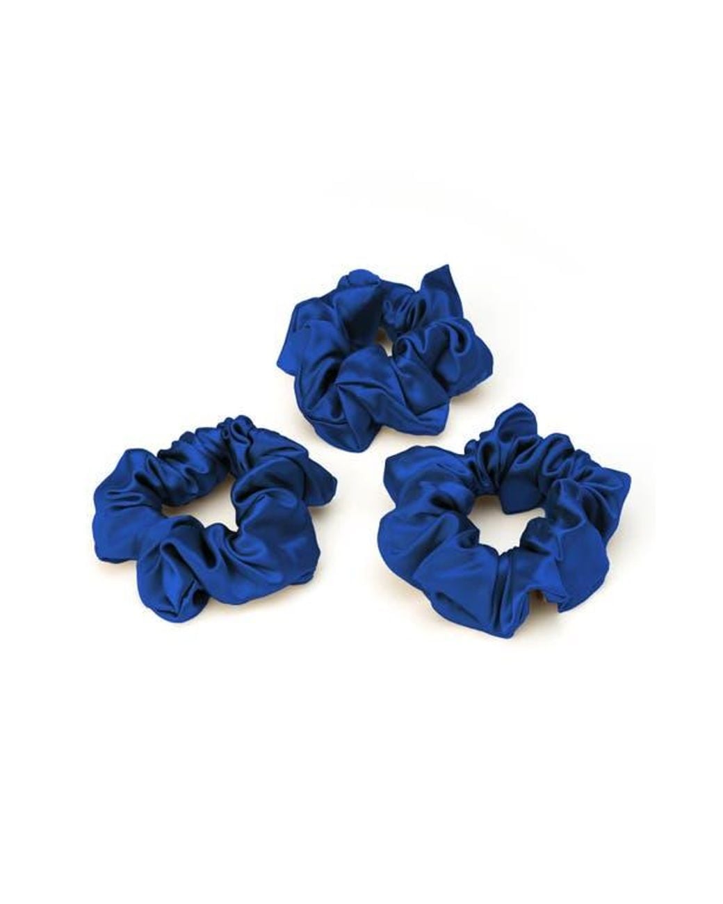 BLISSY Blue 3-Pack Silk Scrunchies