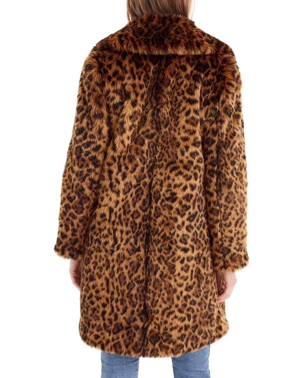 J crew faux fur leopard cheap coat