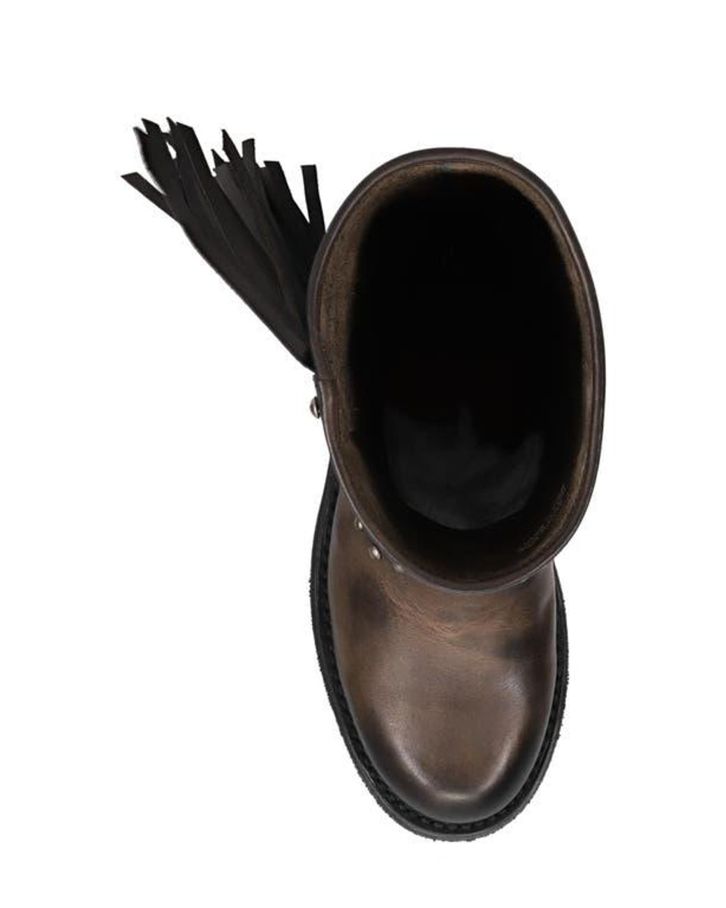 Frye Black Viv Fringe Trim Boot