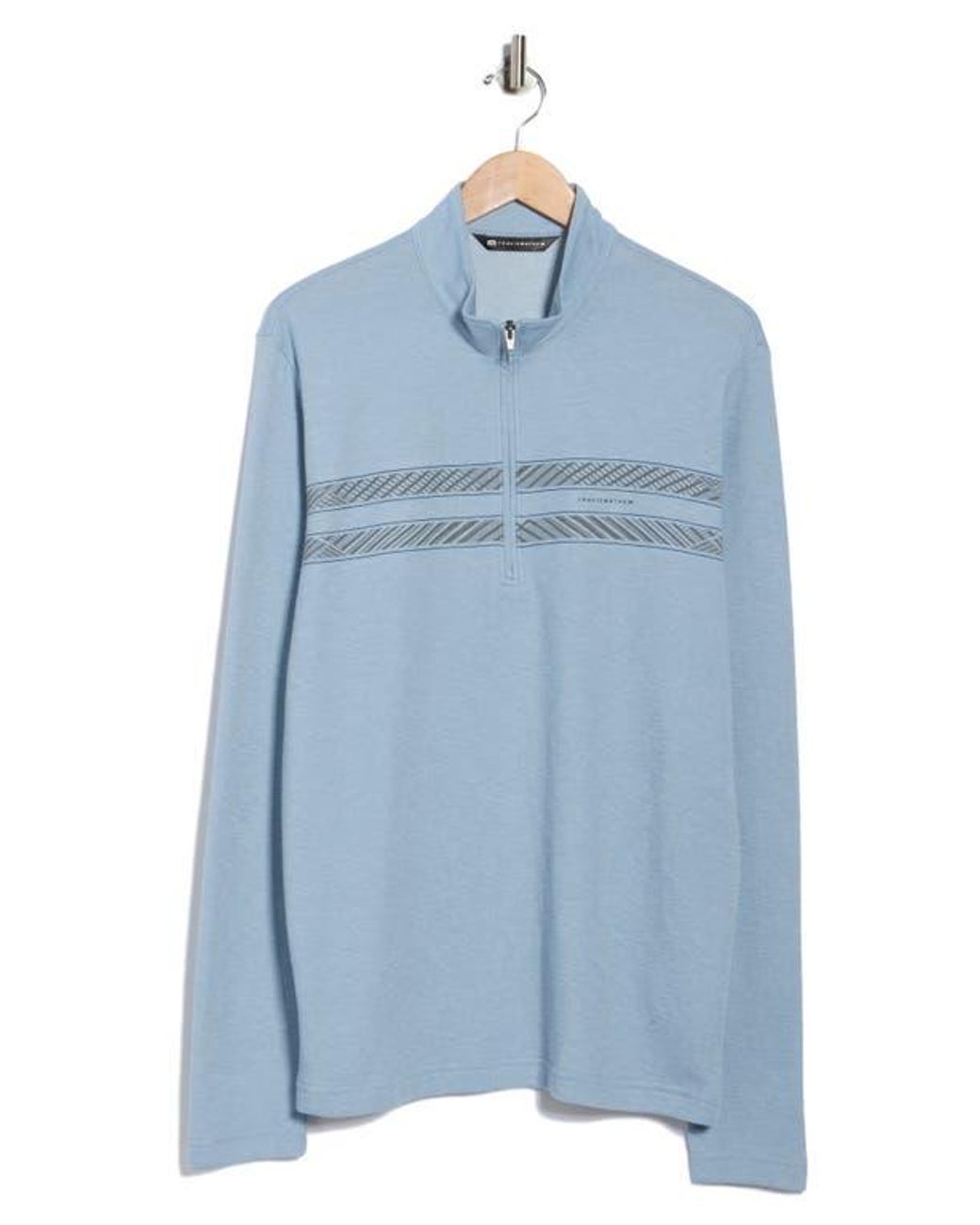 Travis Mathew Blue Continent Edge Quarter Zip Pullover for men