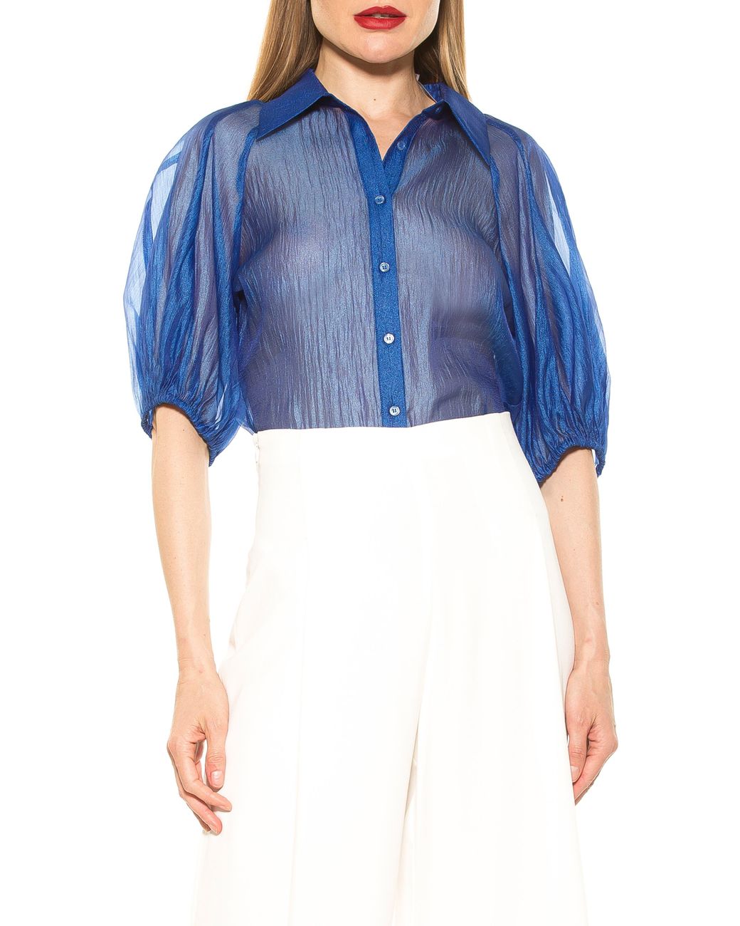 Alexia Admor Billie Floral Button-up Shirt in Blue | Lyst