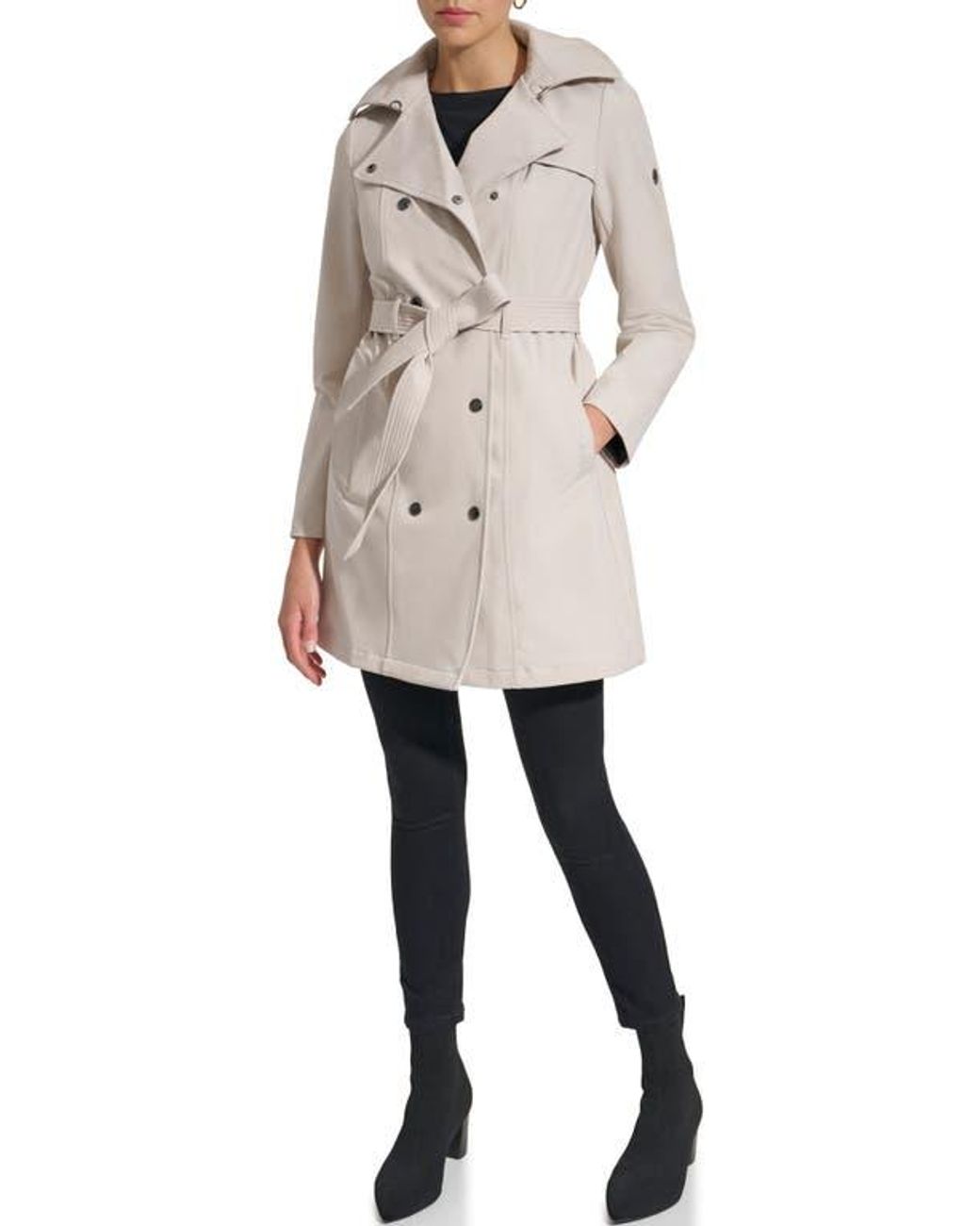 Calvin klein hooded belted trench coat 2025
