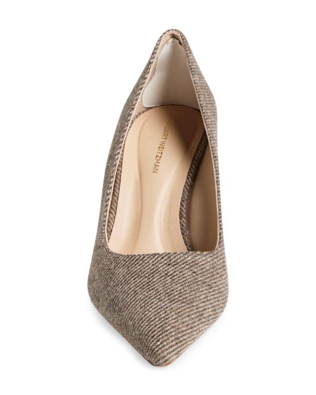 Stuart Weitzman Metallic Stuart Super Sculpt Pointed Toe Pump