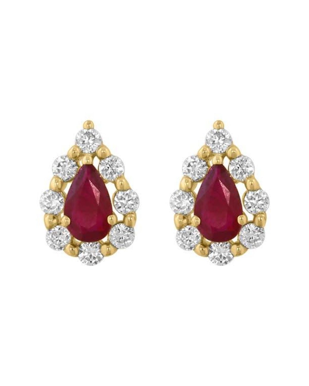 Effy Red Diamond & Ruby Stud Earrings