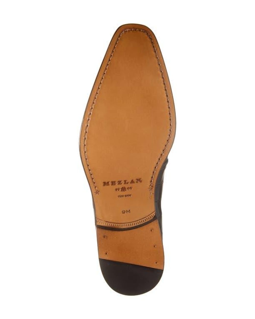 Mezlan Brown Croc Embossed Derby for men