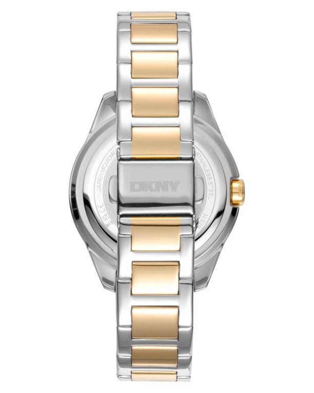DKNY Metallic Two Tone Crystal Bracelet Watch for men