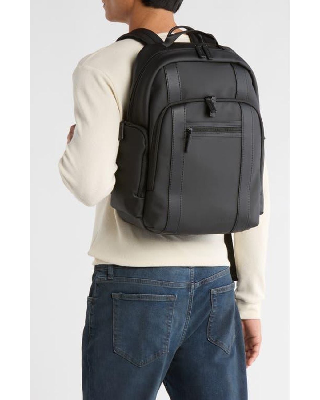 Bonobos Black Rubberized Computer Backpack for men