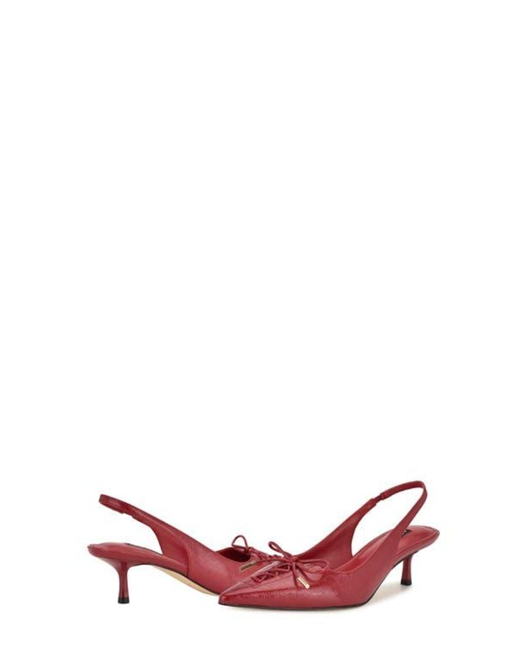 Nine West Red Anora Slingback Pointed Toe Pump