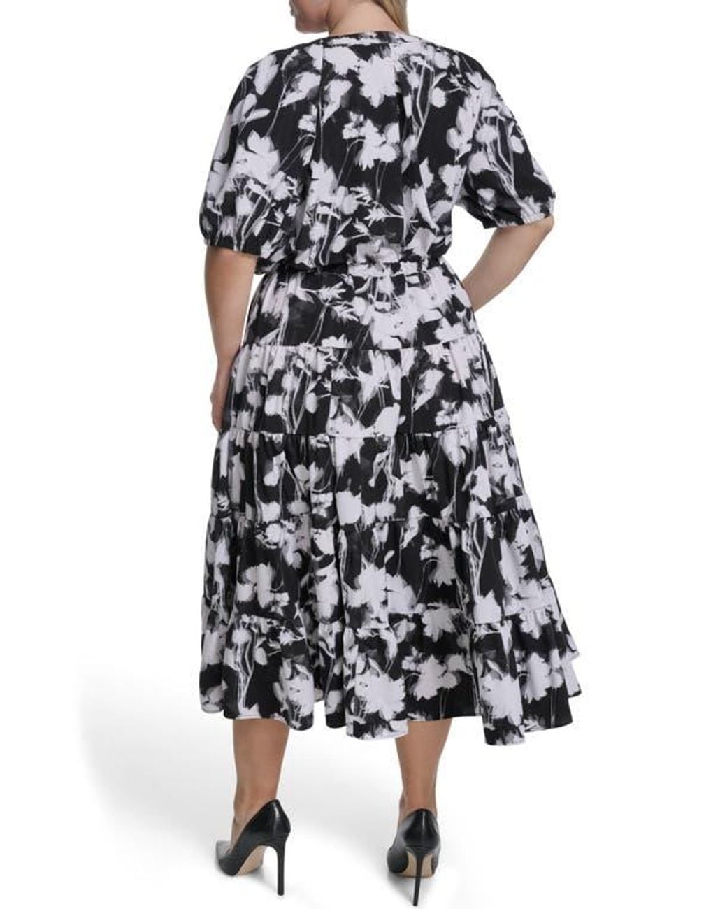 navy blue dress for baby girl Calvin Klein Women's A-Line Midi Print Scuba Dress, Watermelon at Amazon  Women's Clothing store main image 0
