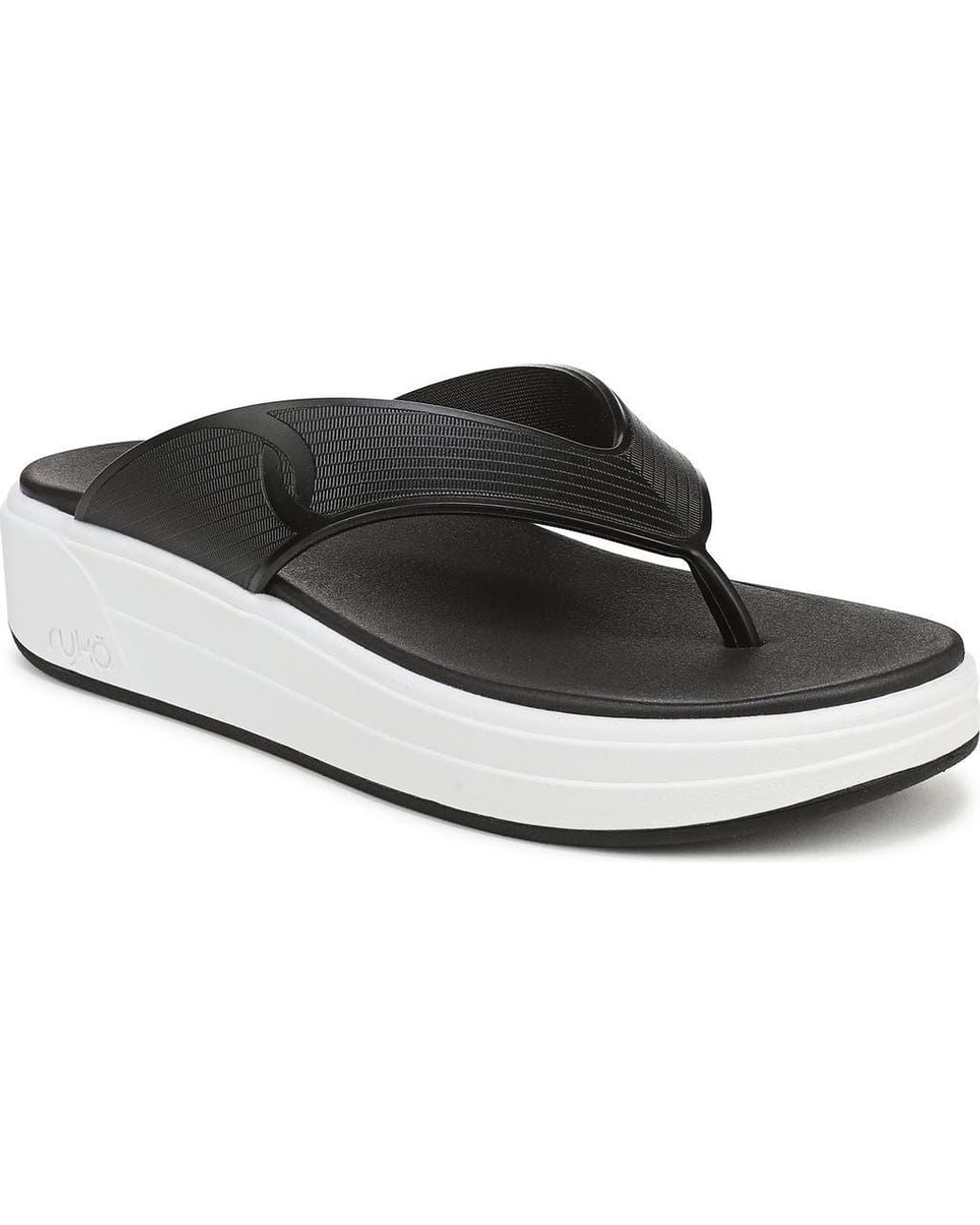 Ryka Black Viv Platform Thong Sandal