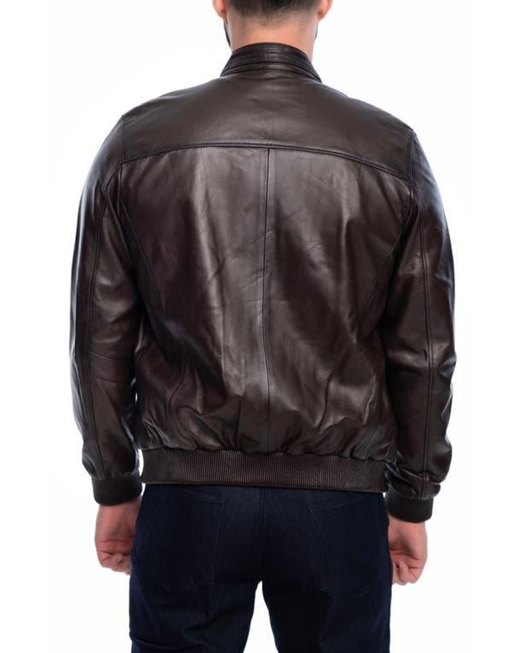VELLAPAIS Black Larue Leather Jacket for men