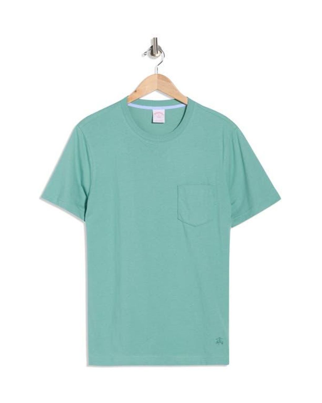Brooks Brothers Green Crewneck Pocket T-Shirt for men
