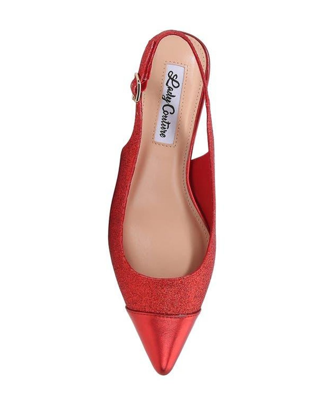 Lady Couture Red Saphire Pointed Toe Slingback Pump