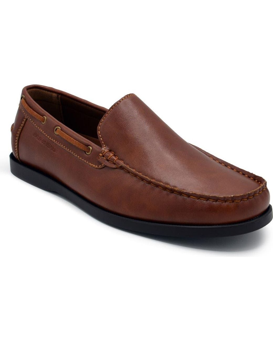 Aston Marc Brown Faux-Leather Slip-On Loafers for men