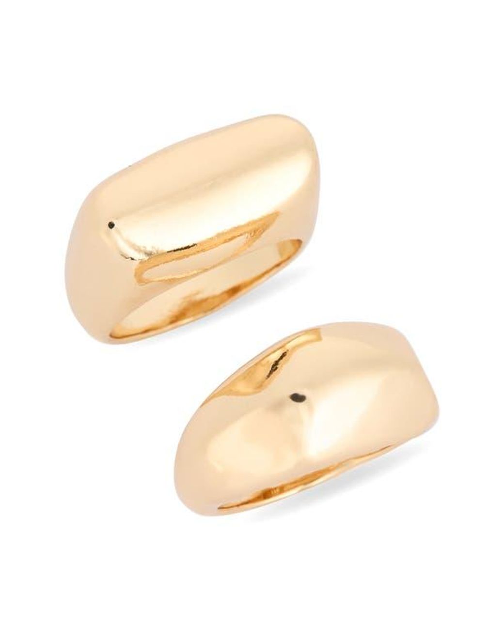 Leith Metallic 2-Pack Assorted Signet Rings