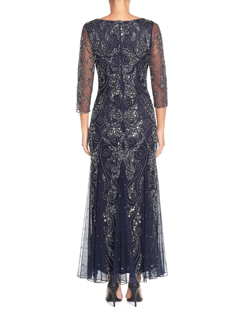 Pisarro nights store navy beaded dress