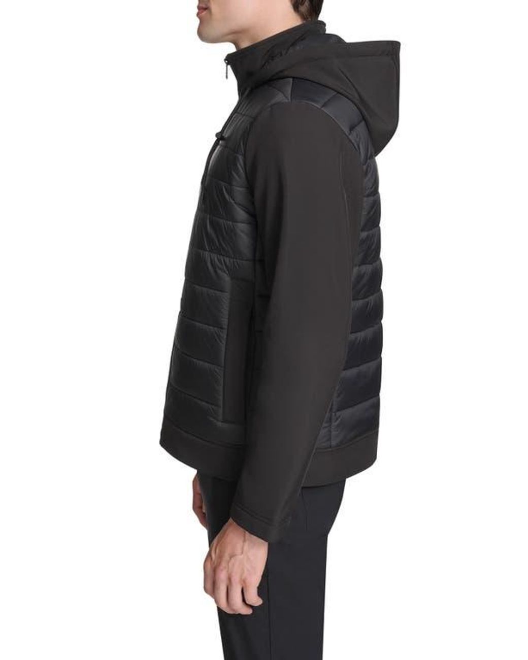 Kenneth Cole Black Quilted Zip-Up Jacket for men