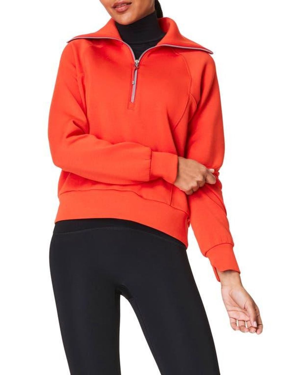 Spanx Red Airessentials Half Zip Sweatshirt