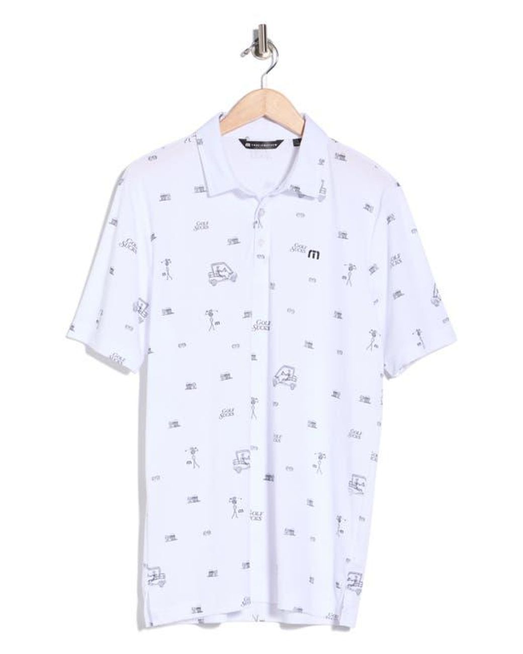 Travis Mathew White Golf Sucks Performance Polo for men
