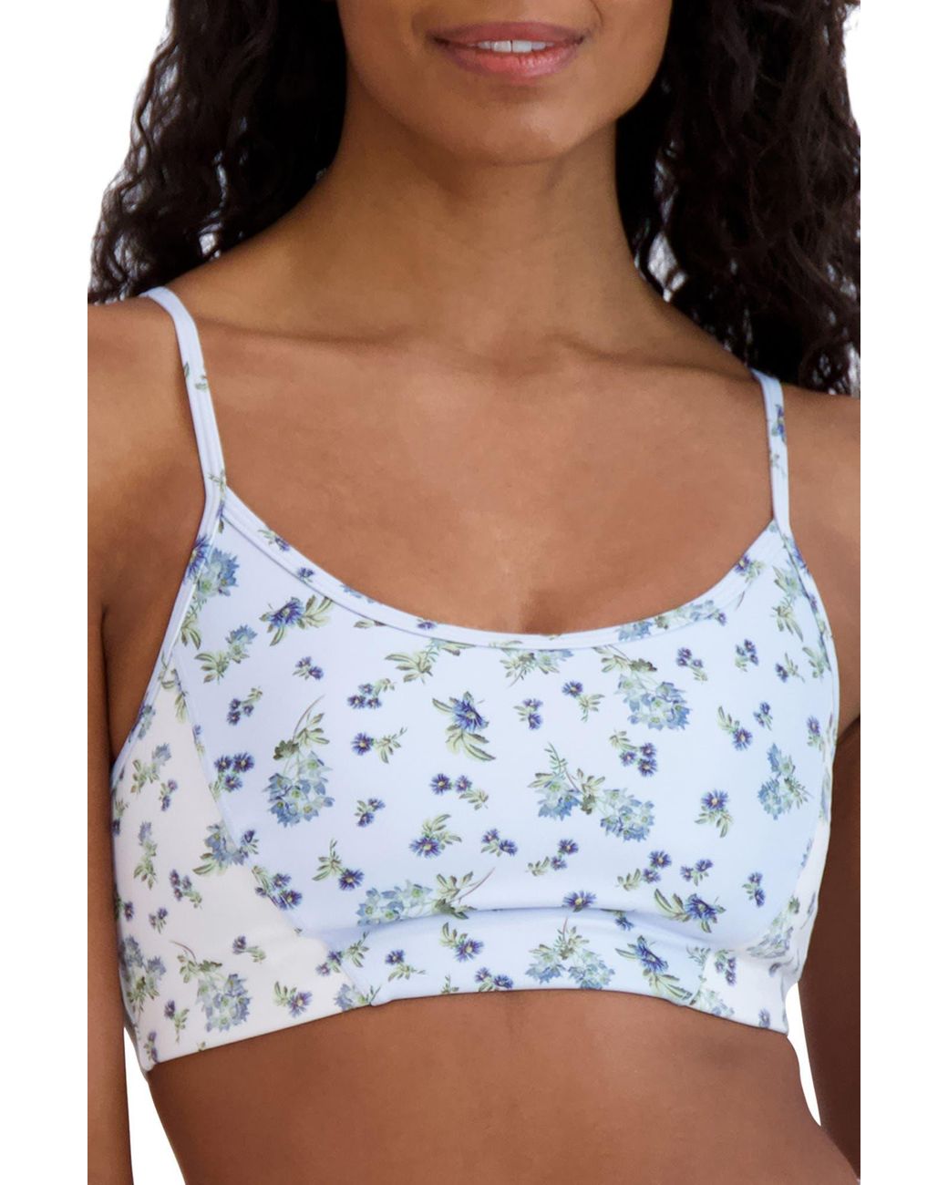 SAGE Collective Ditsy Floral Bralette in Blue