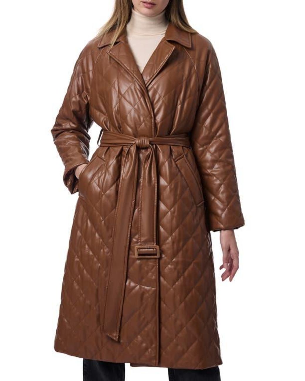 QUILTED FAUX LEATHER displayschutzfolie TRENCH COAT