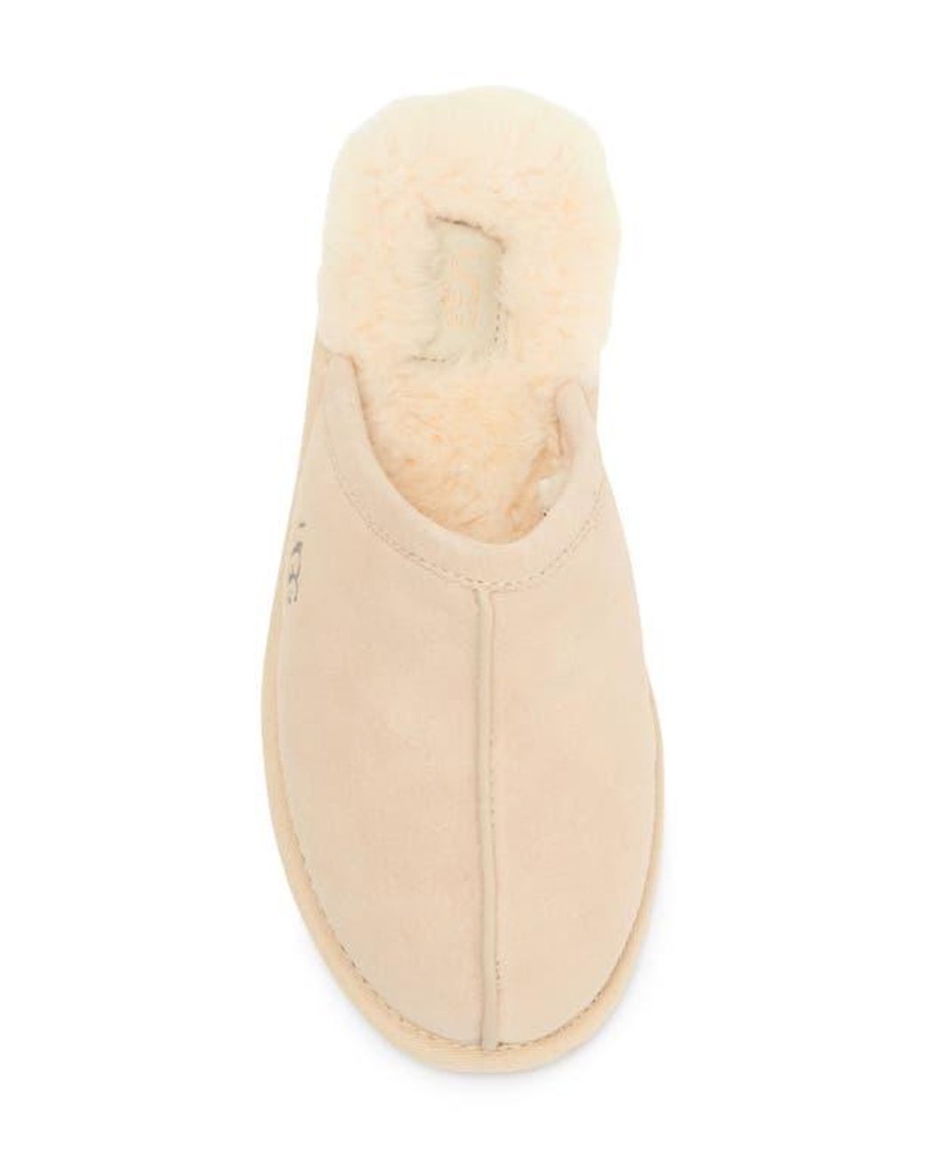 Ugg Natural Plush Wool-Blend Scuff Slippers