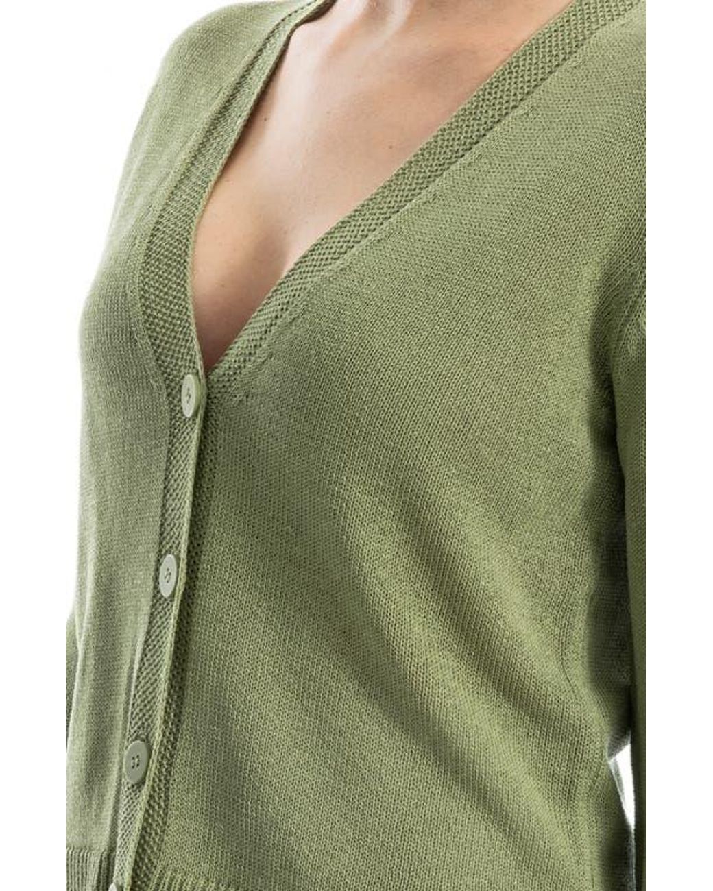 Max Studio Green V-Neck Cardigan