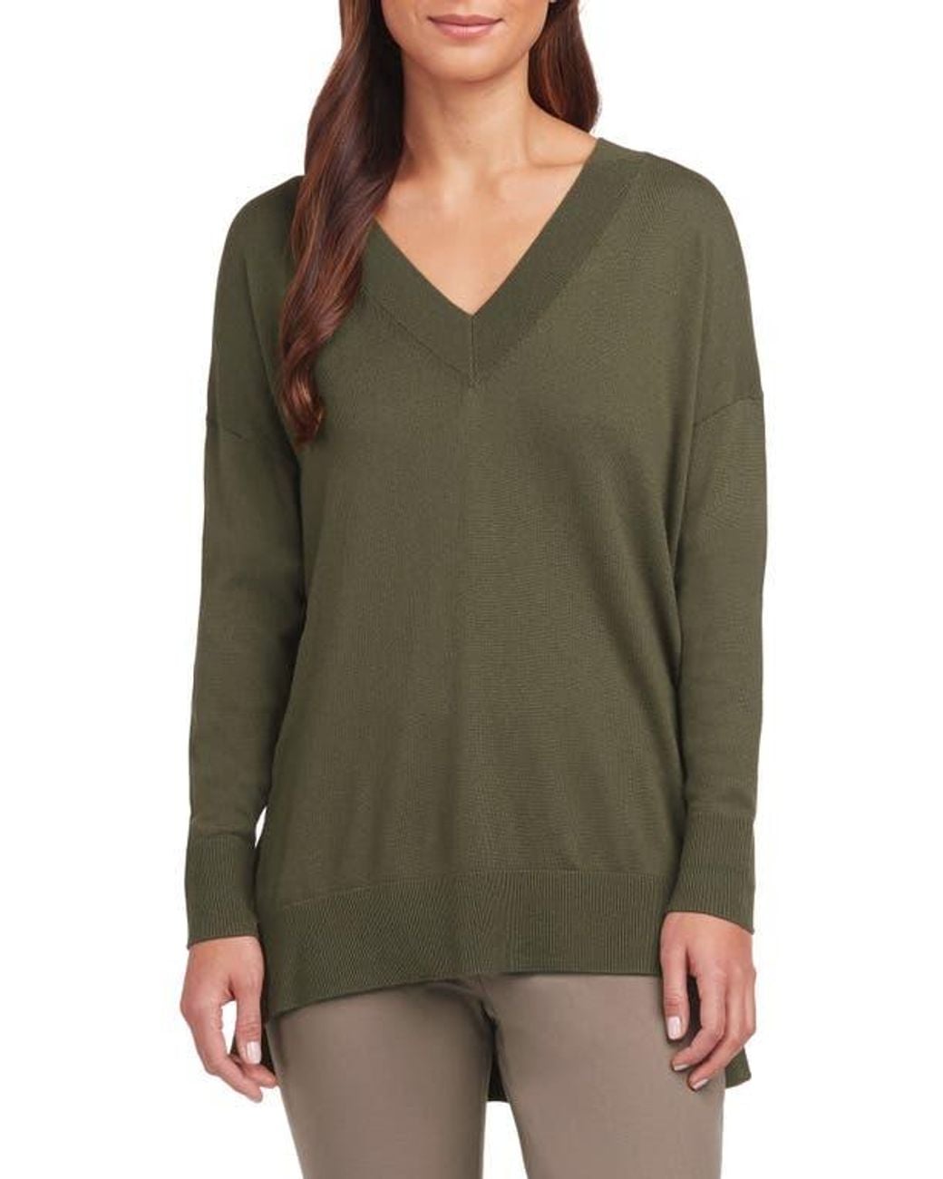 Matty M Green Side Slit Sweater