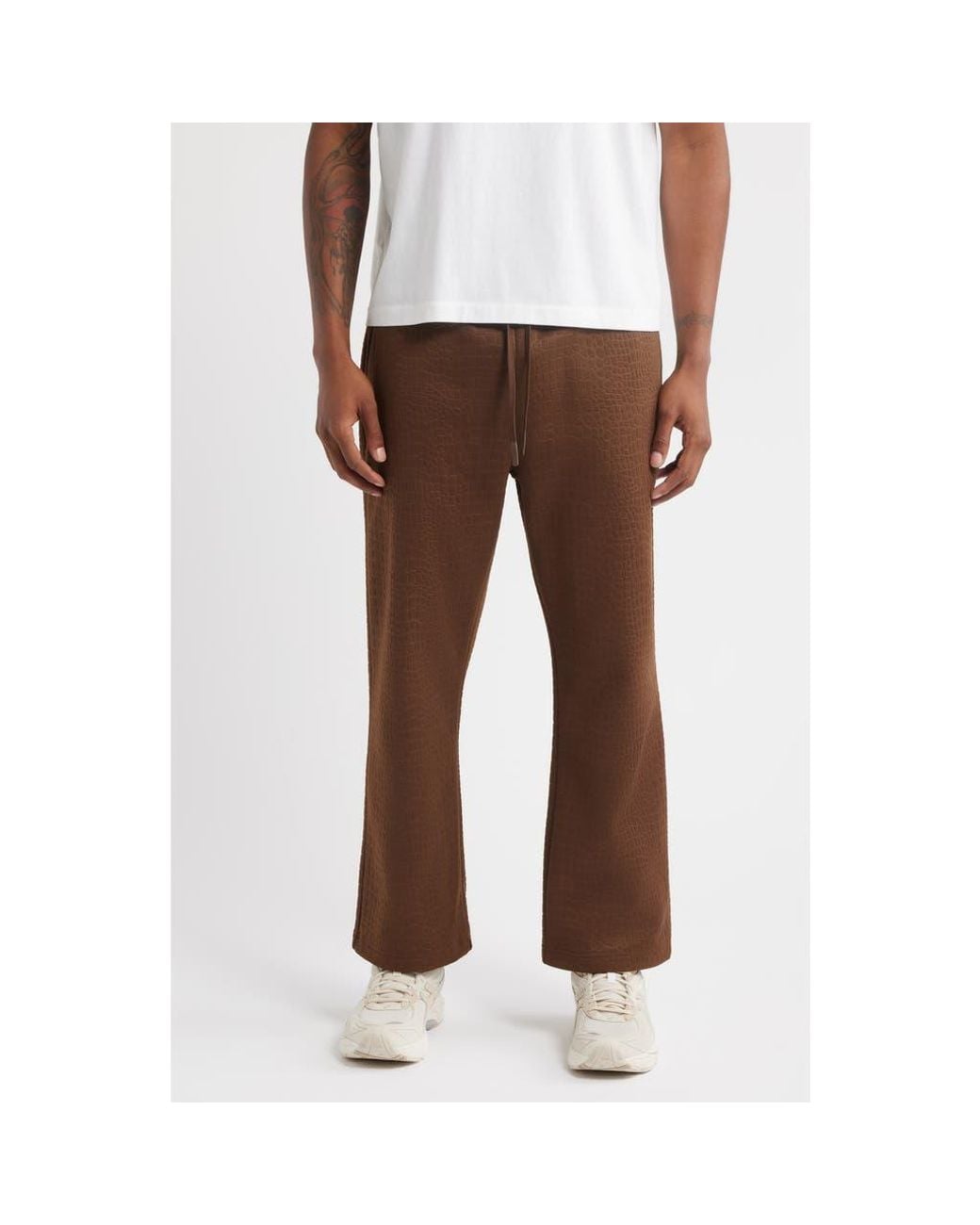 Saint Studio Brown Uno Texture Sweatpants for men