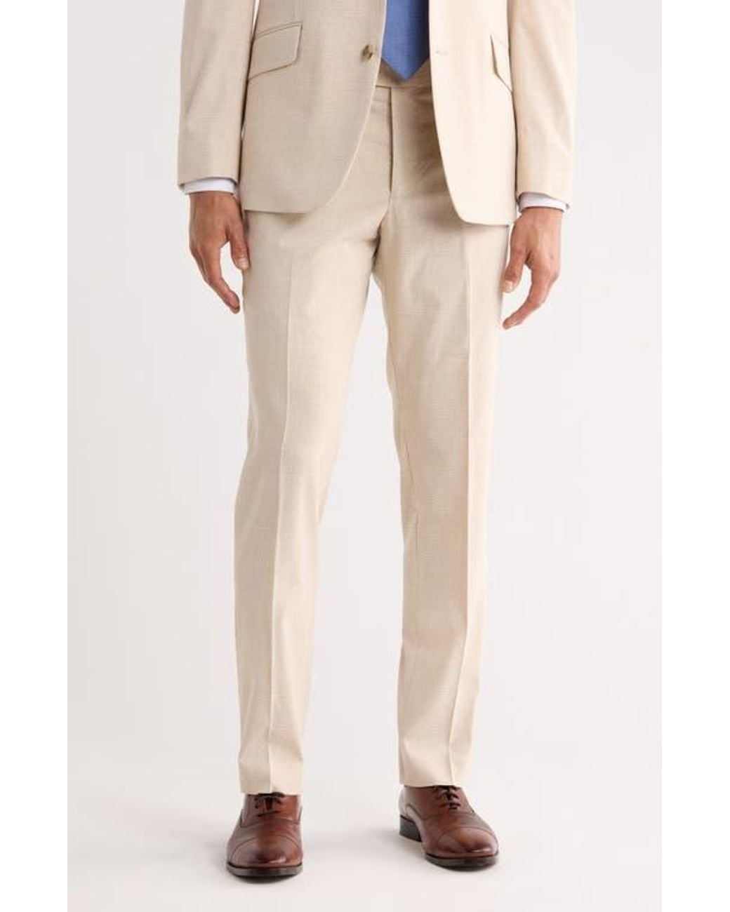 Con.struct Natural Plaid Suit Pants for men