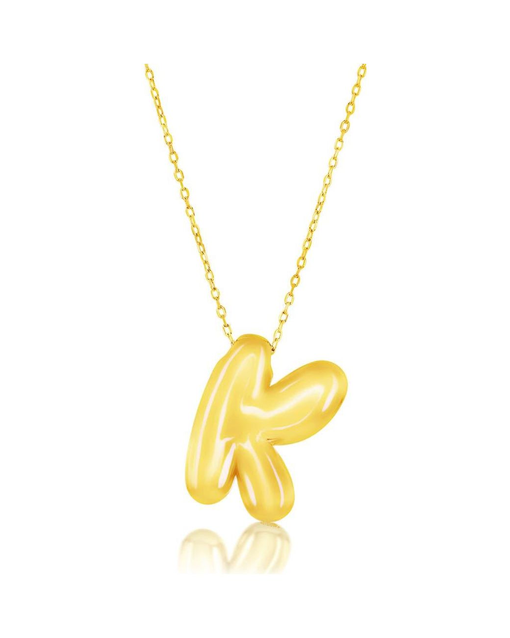 Simona Metallic Bubble Initial Pendant Necklace