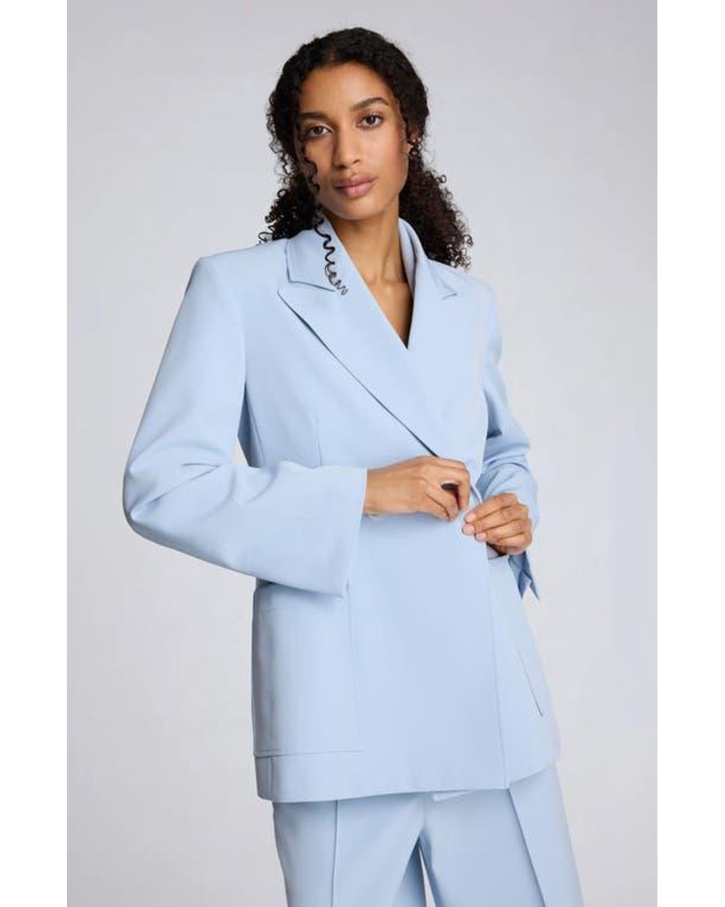 Kenneth Cole Blue Double Breasted Contour Jacket