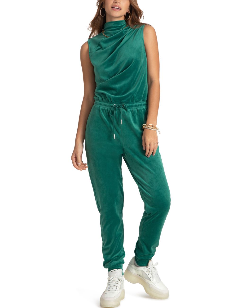 Juicy Couture Sleeveless Velour Jumpsuit In Jade Green At Nordstrom ...