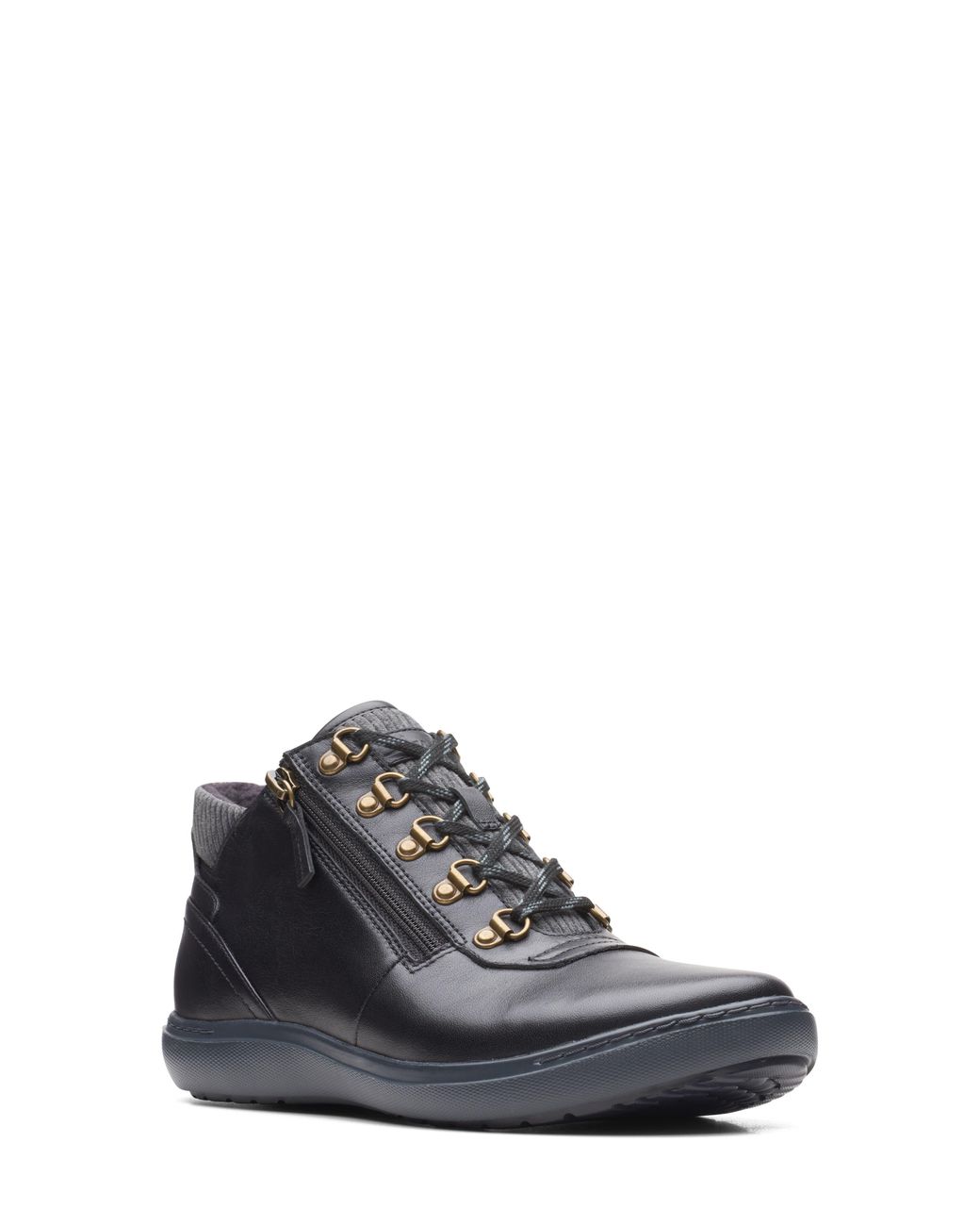 Clarks Nalle Mid Waterproof Boot In Black Leather At Nordstrom Rack Lyst