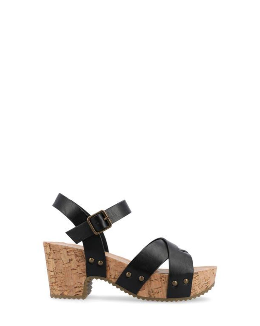 Journee Collection Black Platform Sandal