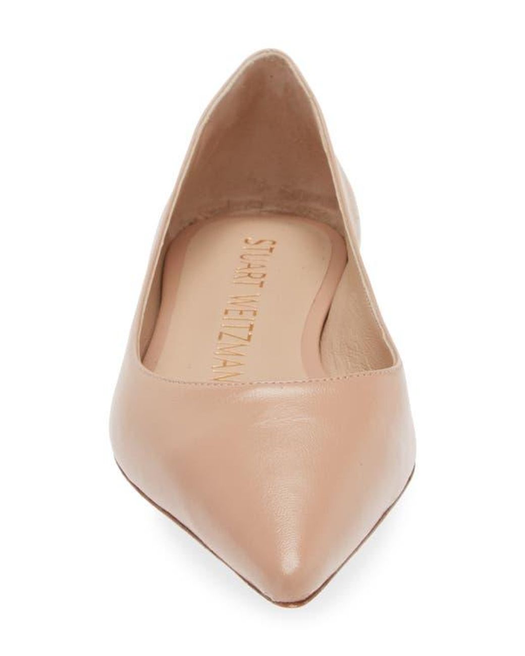 Stuart Weitzman Natural Emilia Pointed Toe Flat
