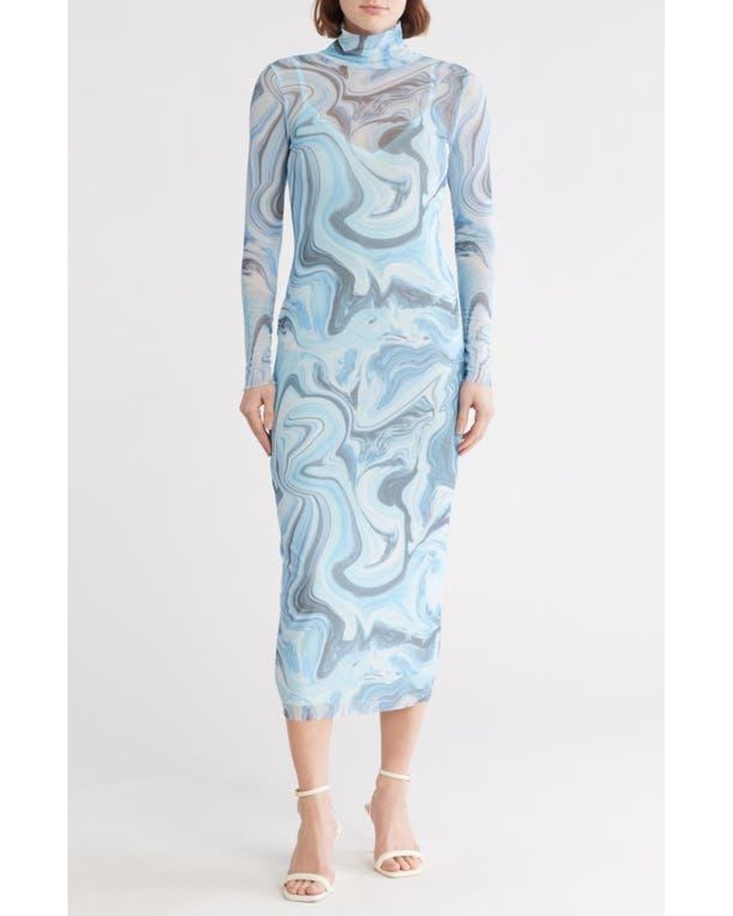metallic dress express Silver Metallic Midi Dress