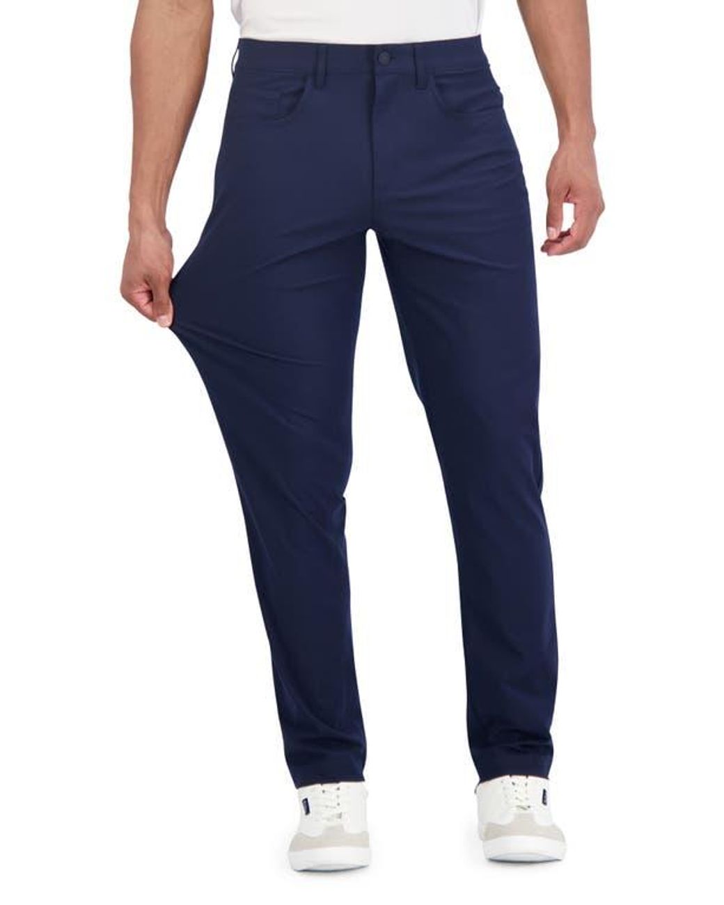 Ben Sherman Blue Solid 4-Way-Stretch Tech Golf Pants for men