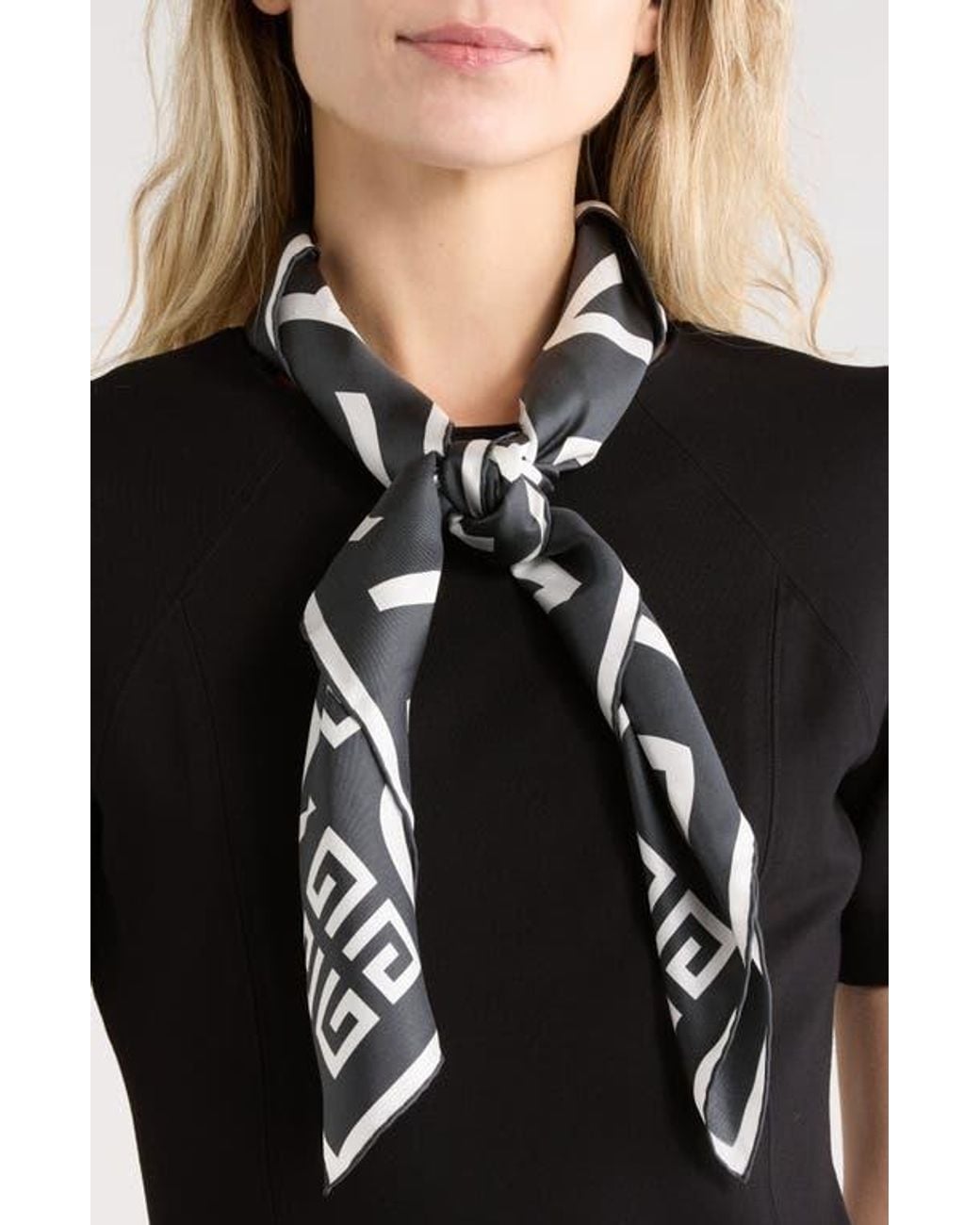 Givenchy Black 4G Small Silk Square Scarf