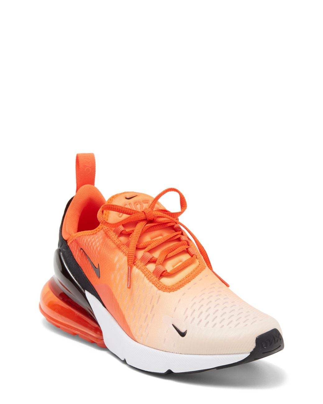 black and orange air max 270