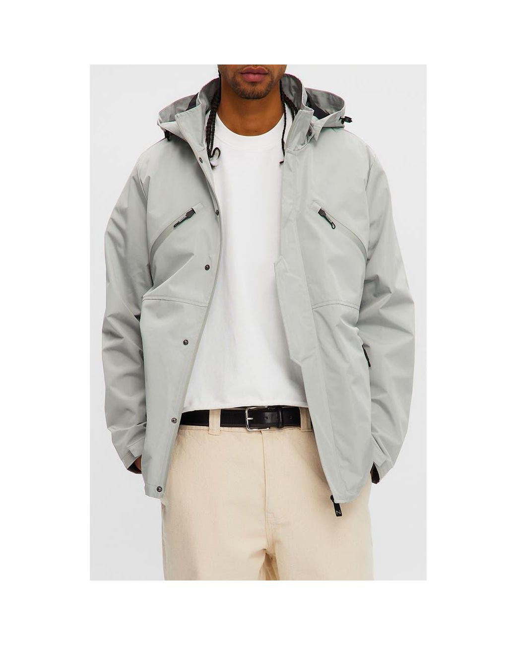 Noize Gray Hooded Windbreaker for men
