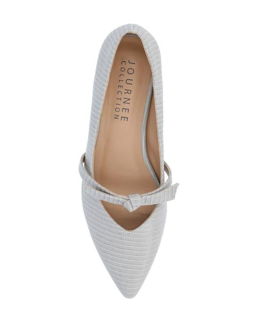 Journee Collection White Cait Snake Embossed Pump