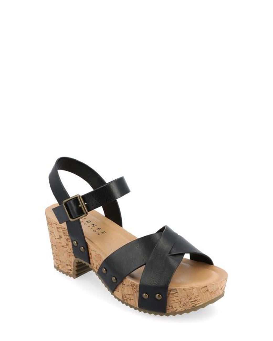 Journee Collection Black Platform Sandal