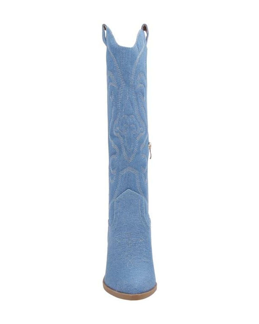 BERNESS Blue Metallic Quilted Cowboy Boot