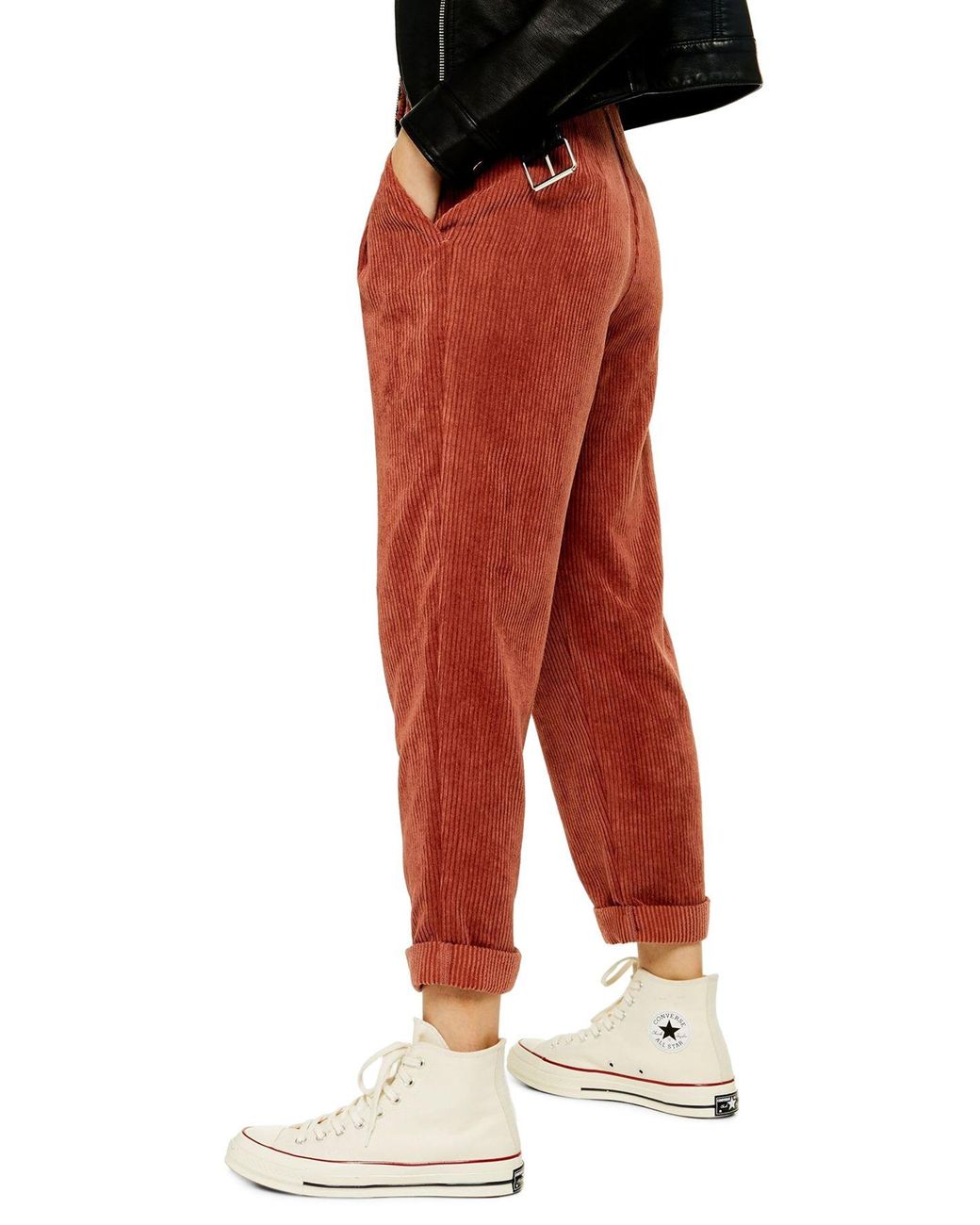 TOPSHOP Straight Leg Cord Trousers in 
