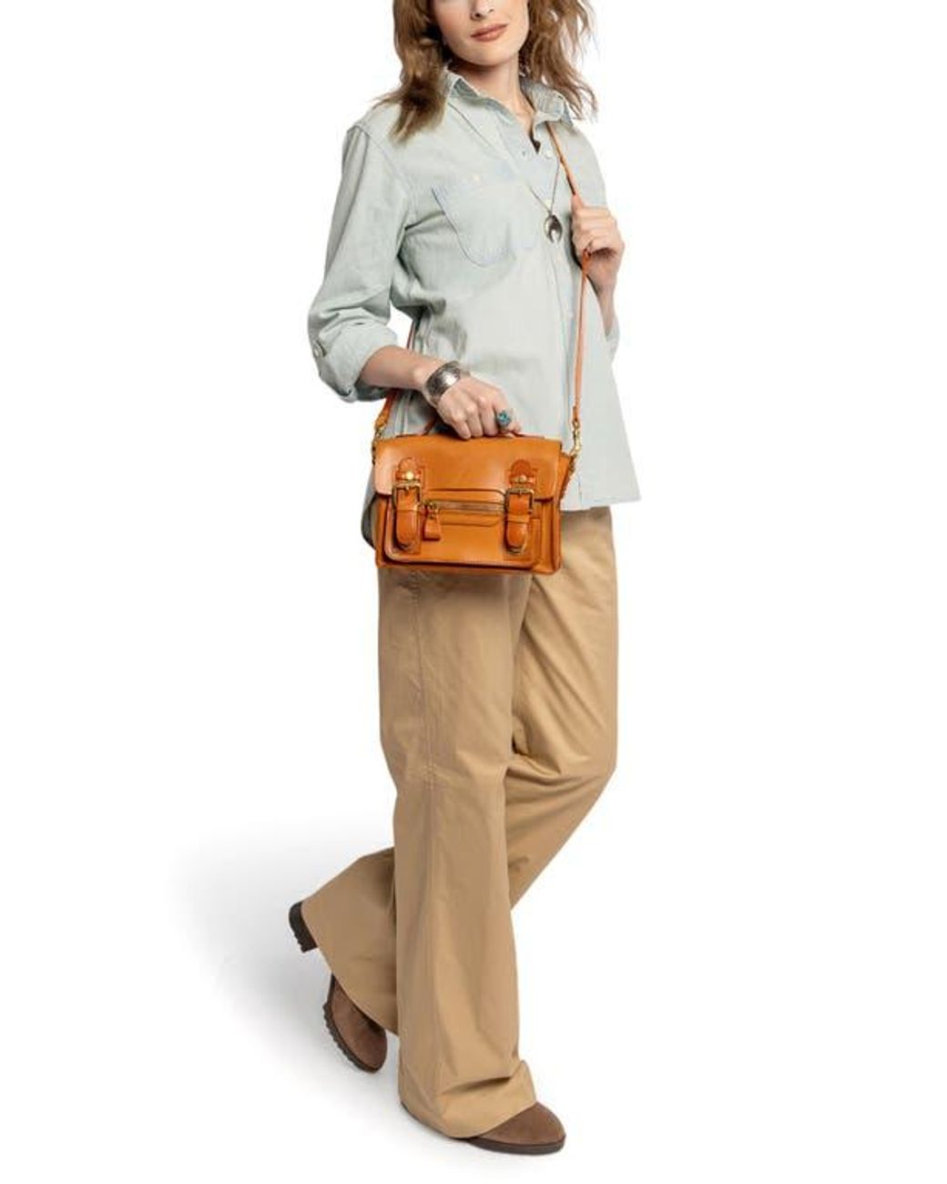 Old Trend Orange Aster Mini Leather Satchel