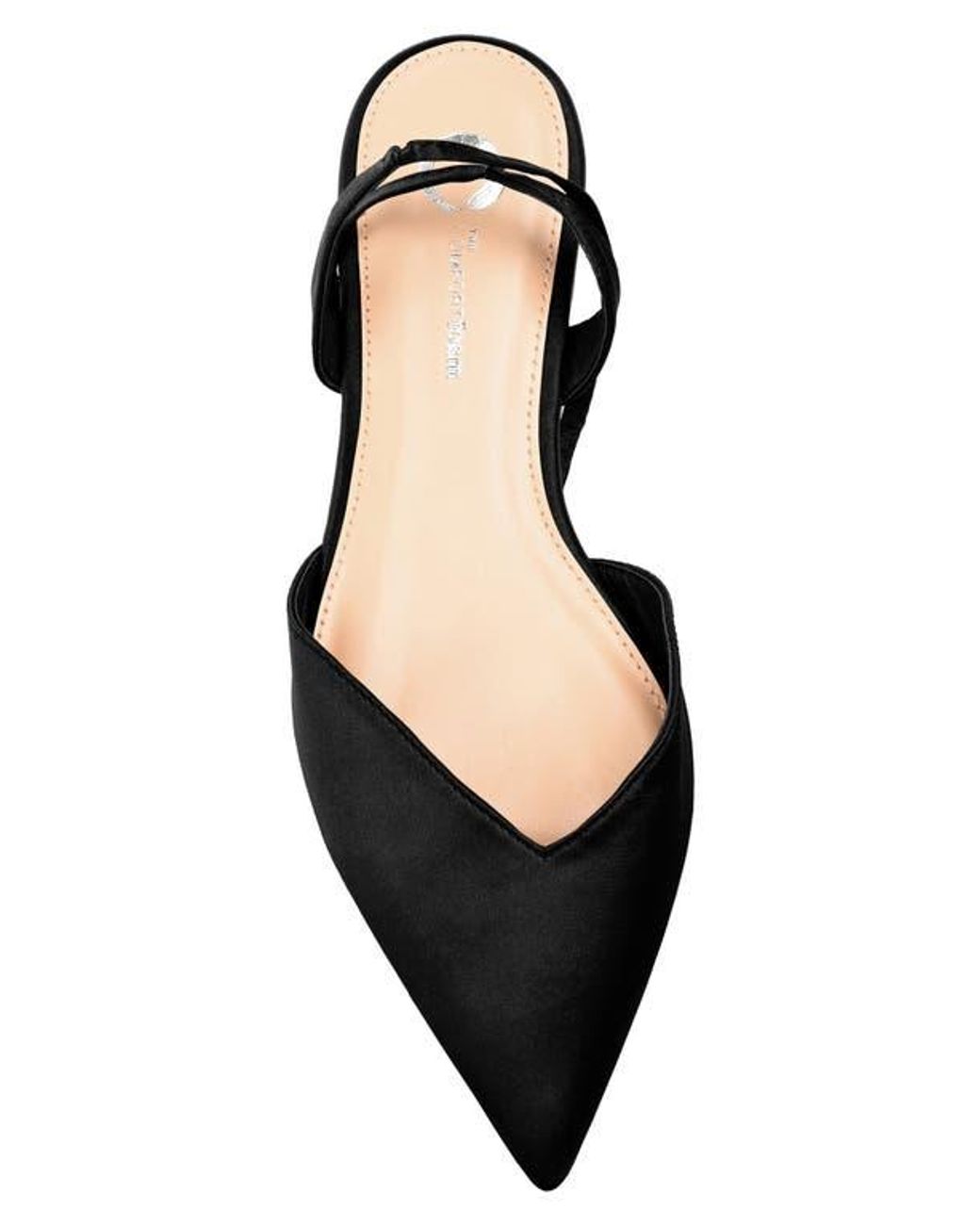 Journee Collection Black Lace-Up Pointed-Toe Flat