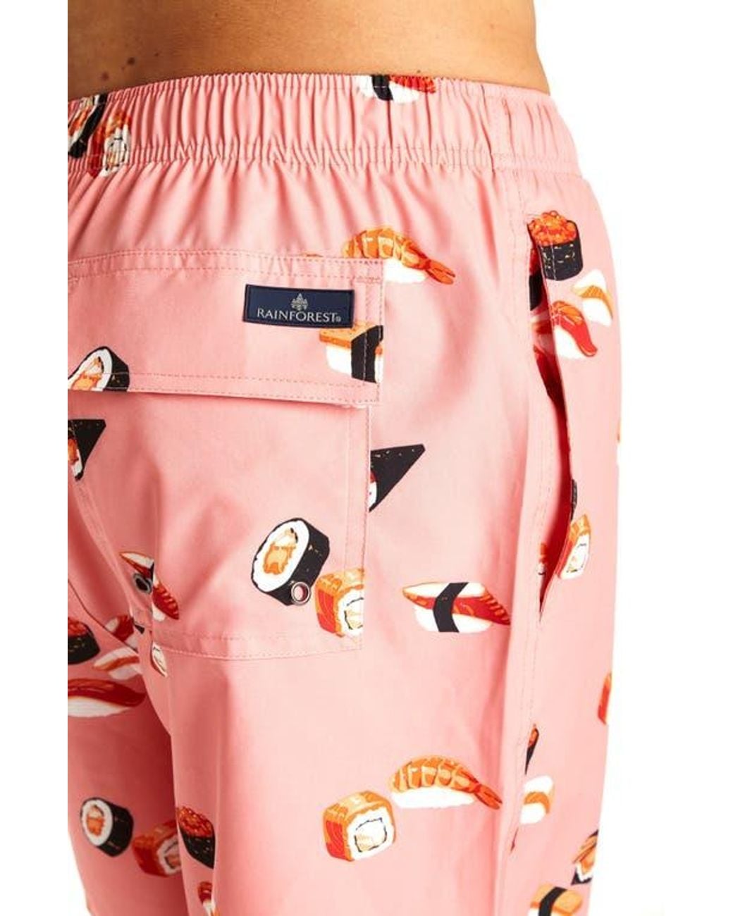 Rainforest Pink Quick-Dry Printed Swim Trunks for men